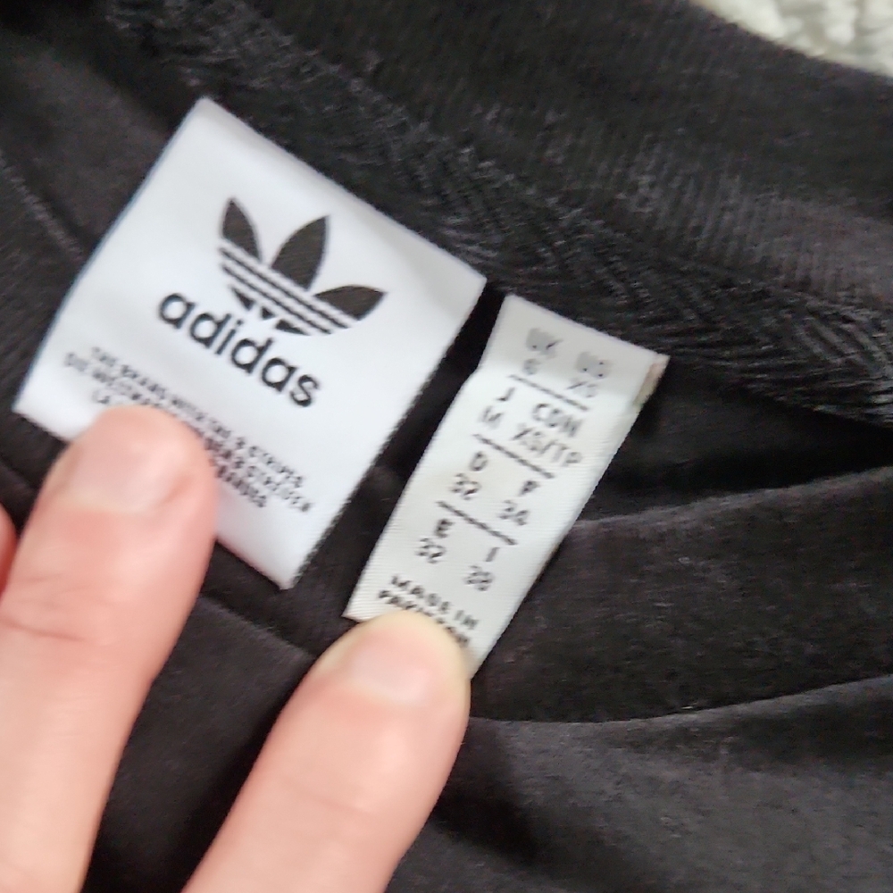 Adidas Black Tee with White Trefoil Logo Size Small - Picture 4 of 5